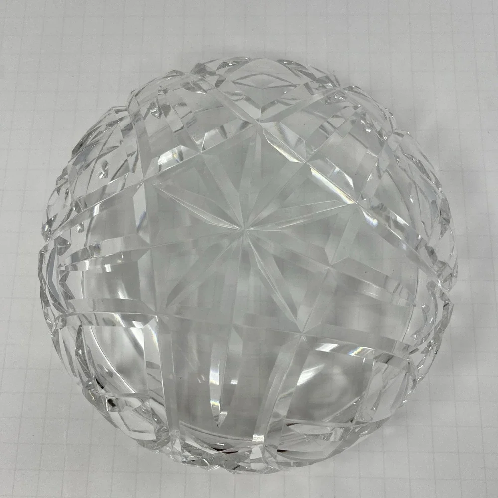 Crystal Impression Glass Fruit Bowl Clear Decorative Serving Dish Elegant Center